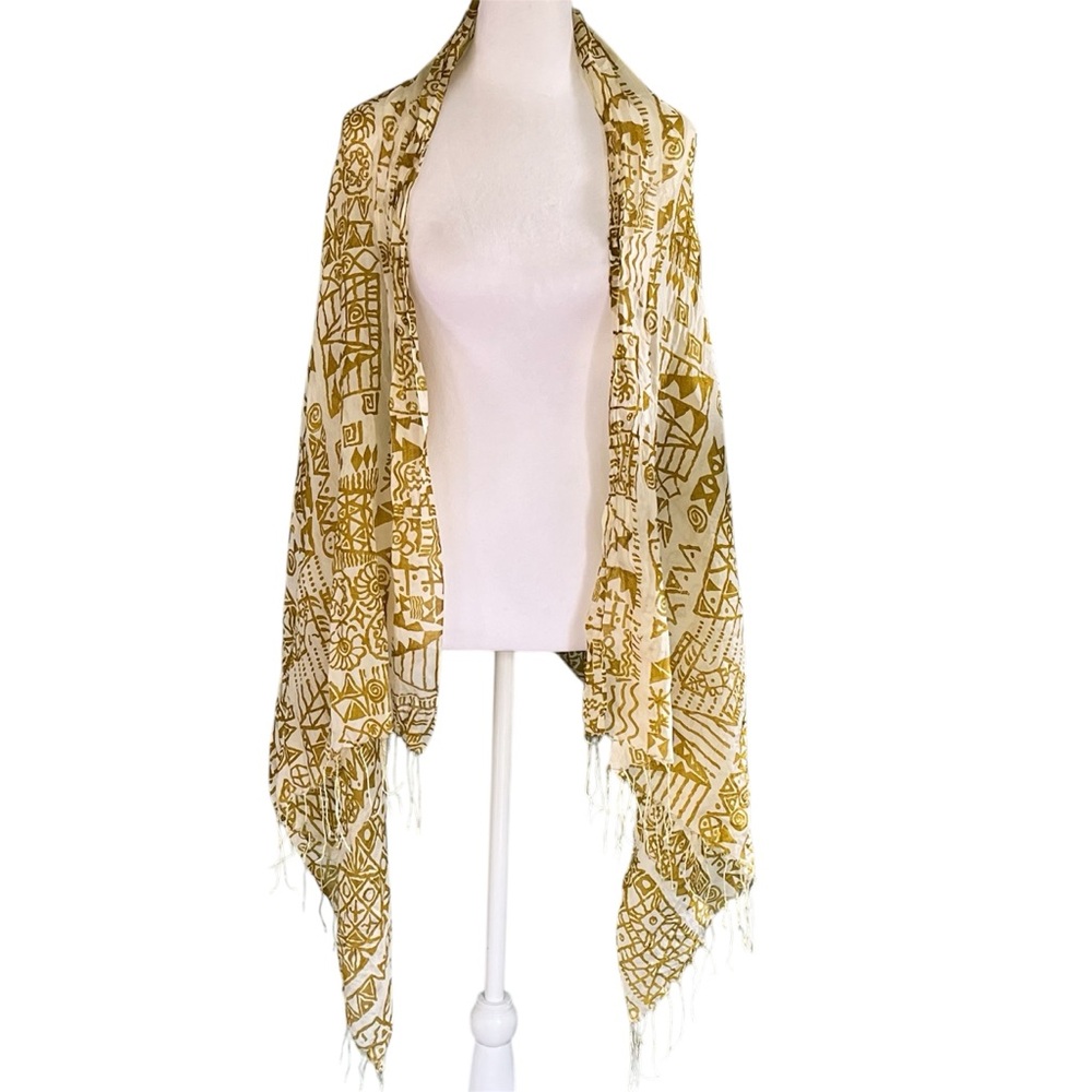 Trades Of Hope Graphic Print Silk Scar Wrap Shawl Pashmina Topper